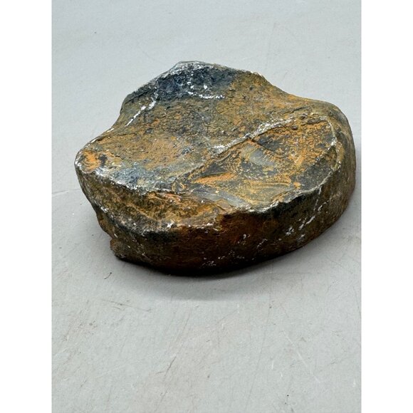 Blue Brazilian Agate Stone Half With Polished Surface & Natural Raw Edges READ - Picture 3 of 12